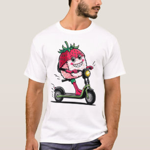 Cute kawaii strawberry sushi Scooter Deliver T-Shirt