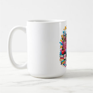 Cute Kawaii Student with Back to School Supplies Coffee Mug