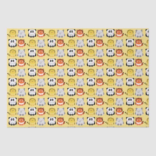 Cute kawaii-style animals tissue paper (Front)