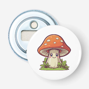 Cute kawaii style, Mushroom foraging Bottle Opener
