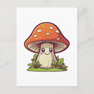Cute kawaii style, Mushroom foraging Enclosure Card