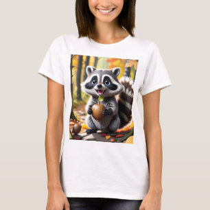 Cute Kawaii style Raccoon Autumn Setting T-Shirt