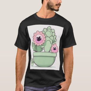 Cute Kawaii Succulent Plant Design for Plant Lover T-Shirt