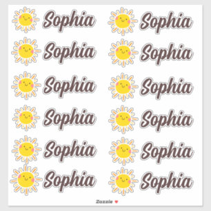 Cute Kawaii Sun Personalised Name