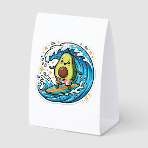 Cute Kawaii Surfing Avocado Ocean Wave SummSticker