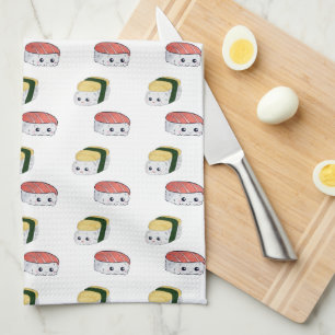 Cute Kawaii Sushi Japanese Food Art Character Maki Tea Towel