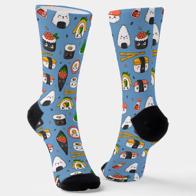 Cute Kawaii Sushi  Socks (Angled)