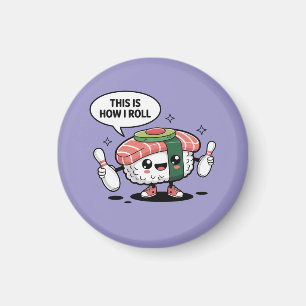 Cute Kawaii Sushi with bowling pins  Magnet