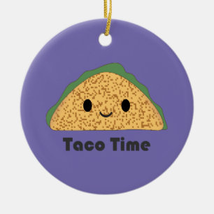 Cute Kawaii Taco Time Taco Ceramic Ornament