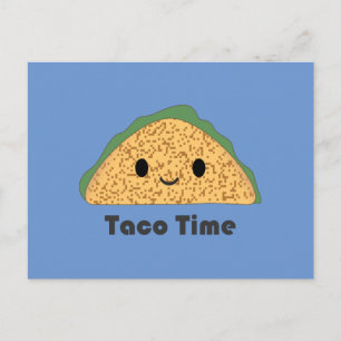 Cute Kawaii Taco Time Taco Holiday Postcard