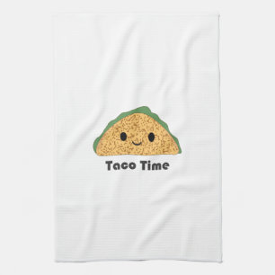 Cute Kawaii Taco Time Taco Tea Towel