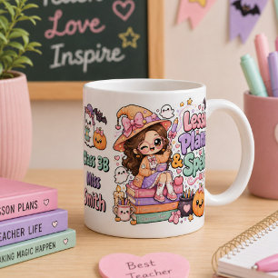 Cute Kawaii Teacher Witch Halloween Large Coffee Mug
