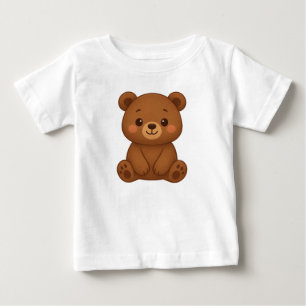 Cute Kawaii Teddy Bear Illustration Baby T-Shirt