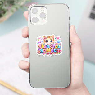 Cute Kawaii Thank You So Much Cat Name Pastel Pink