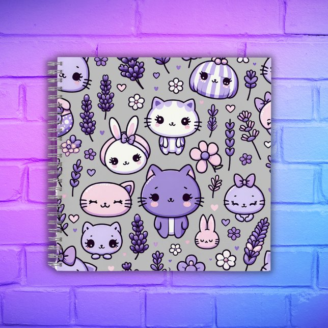 Cute Kawaii theme Purple Lavender | Spiral  Notebook (Creator Uploaded)