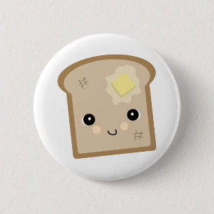 cute kawaii toast 6 cm round badge
