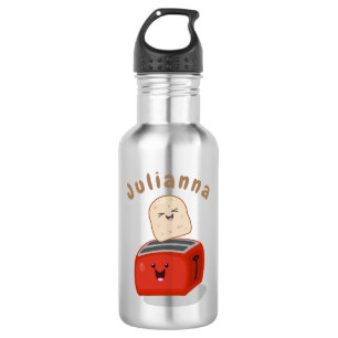 Cute kawaii toast and red toaster cartoon 532 ml water bottle