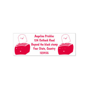 Cute kawaii toast and red toaster cartoon  self-inking stamp