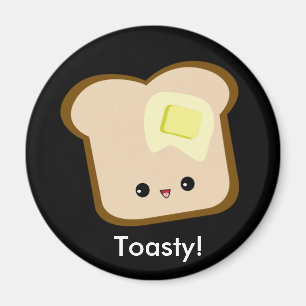 Cute kawaii toasty toast and butter magnet