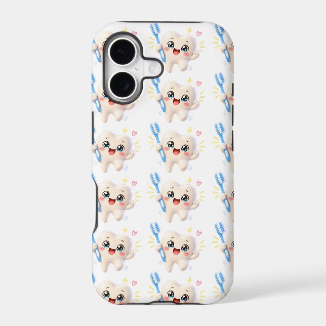 Cute Kawaii Tooth Toothbrush Pattern Phone Case (Back)