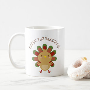 Cute Kawaii Turkey Happy Thanksgiving Coffee Mug