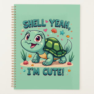 Cute Kawaii Turtle with Funny Pun Ocean Aesthetic Planner