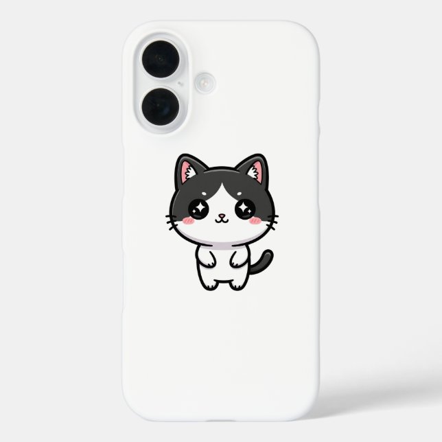 Cute Kawaii Tuxedo Cat Standing Character Case-Mate iPhone Case (Back)
