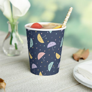 Cute Kawaii Umbrella Pattern Paper Cups