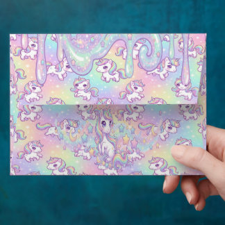 Cute Kawaii Unicorn Pastel Rainbow Magical Envelope
