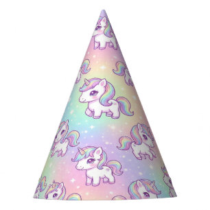 Cute Kawaii Unicorn Pastel Rainbow Magical Party Hat