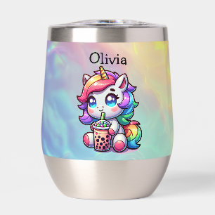 Cute Kawaii Unicorn with Bubble Tea Personalised