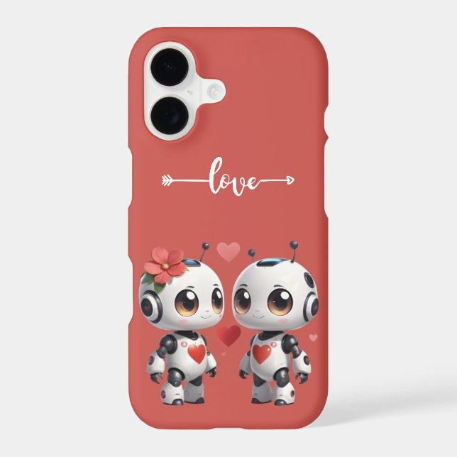 Cute Kawaii Valentine Robots Case-Mate (Back)