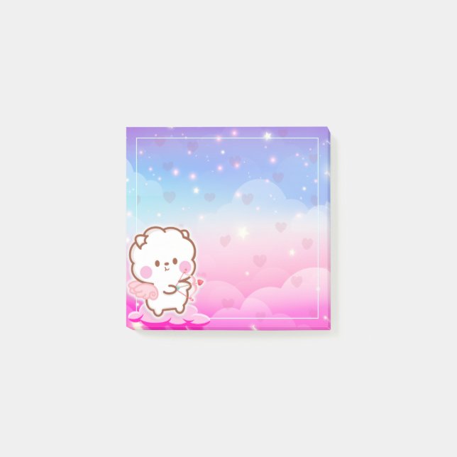 Cute Kawaii Valentines Cupid Jinnie Post-it Notes (Front)