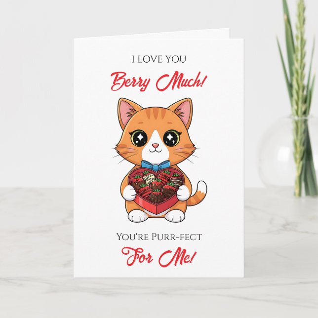 Cute Kawaii Valentine's Day Puns Card (Front)