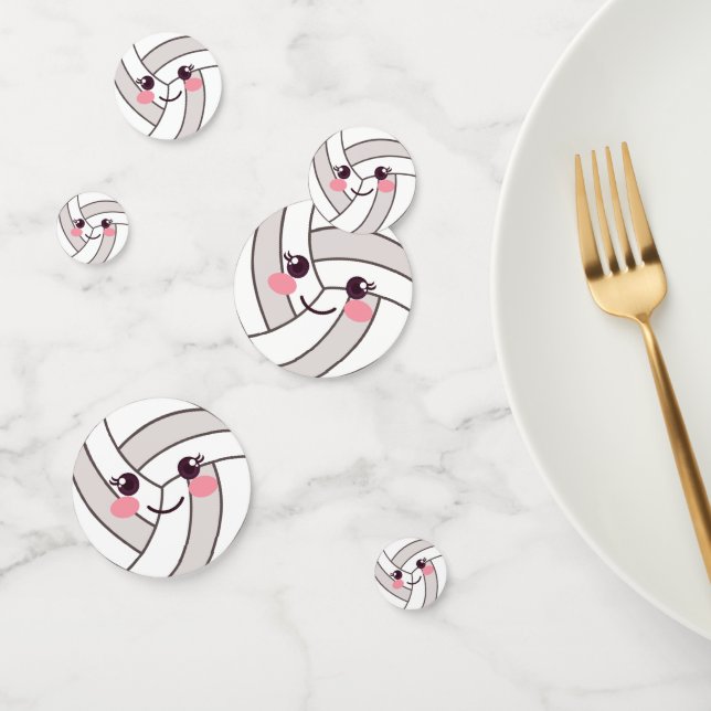 Cute Kawaii Volleyball Ball Emoji Birthday Party   Confetti (Group)