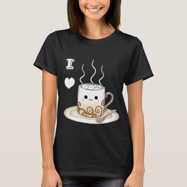 Cute kawaii warm cocoa drink T-Shirt (Front)