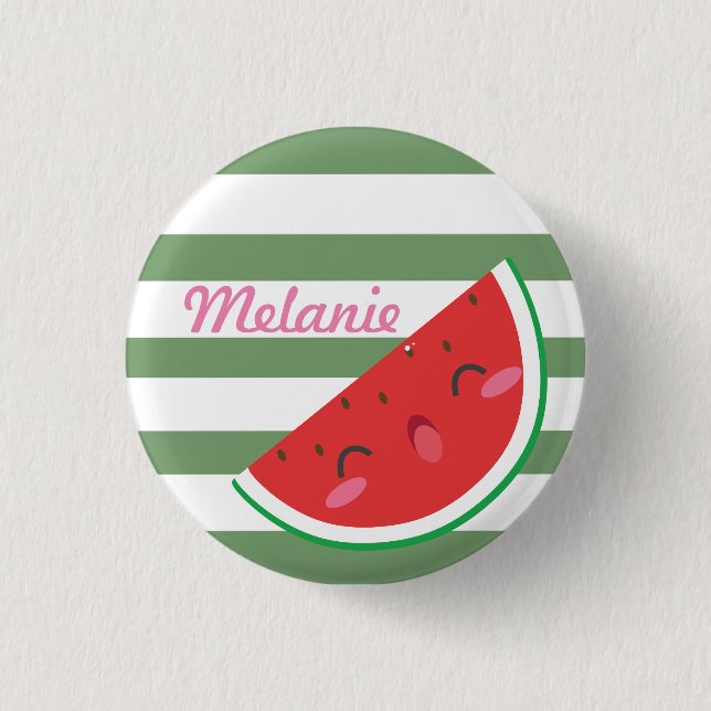 Cute Kawaii Watermelon Personalised 3 Cm Round Badge (Front)