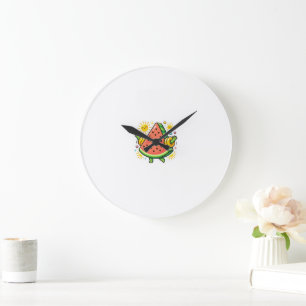 Cute Kawaii Watermelon Slice Inflatable ArmSticker Large Clock