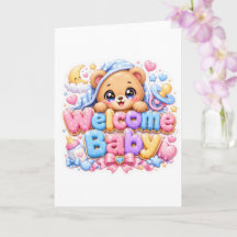 Cute Kawaii Welcome Baby Teddy Bear Pastel Pink Ne