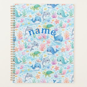 cute kawaii whale design planner