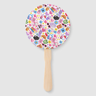 Cute Kawaii Y2K Aesthetic Seamless Pattern – Pink Hand Fan