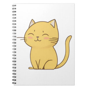 Cute Kawaii Yellow Cat drawing Notebook