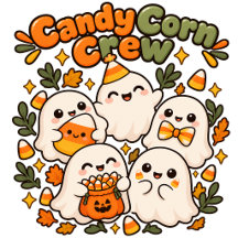 Cute Kawaii Yellow Orange Ghost Candy Corn Treat
