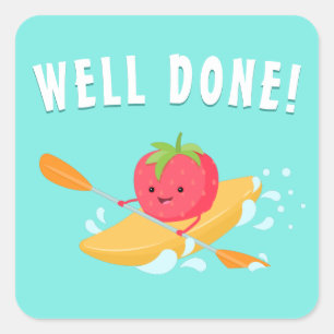 Cute Kayak Well Done Square Sticker