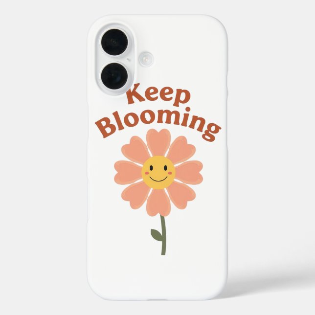 Cute "Keep Blooming" Positive Quote Case-Mate iPhone Case (Back)