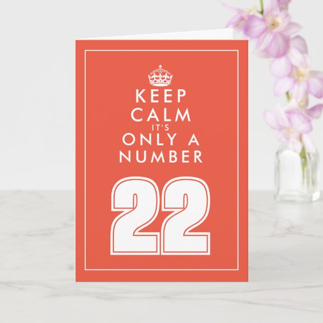 Cute keep calm quote custom 22nd Birthday card (Orchid)