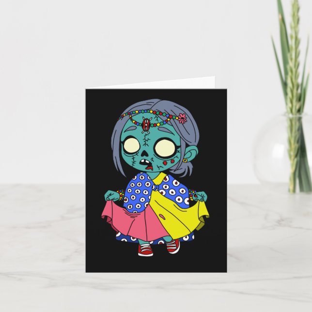 Cute Kenyan Zombie Note Card (Front)