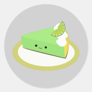 Cute Key Lime Pie Classic Round Sticker