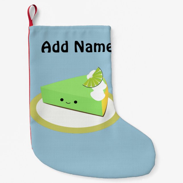 Cute Key Lime Pie Small Christmas Stocking (Front)