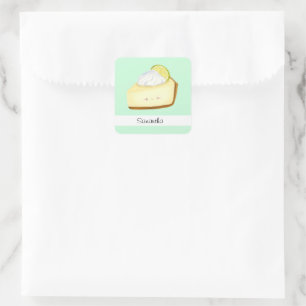 Cute Key Lime Pie Square Sticker
